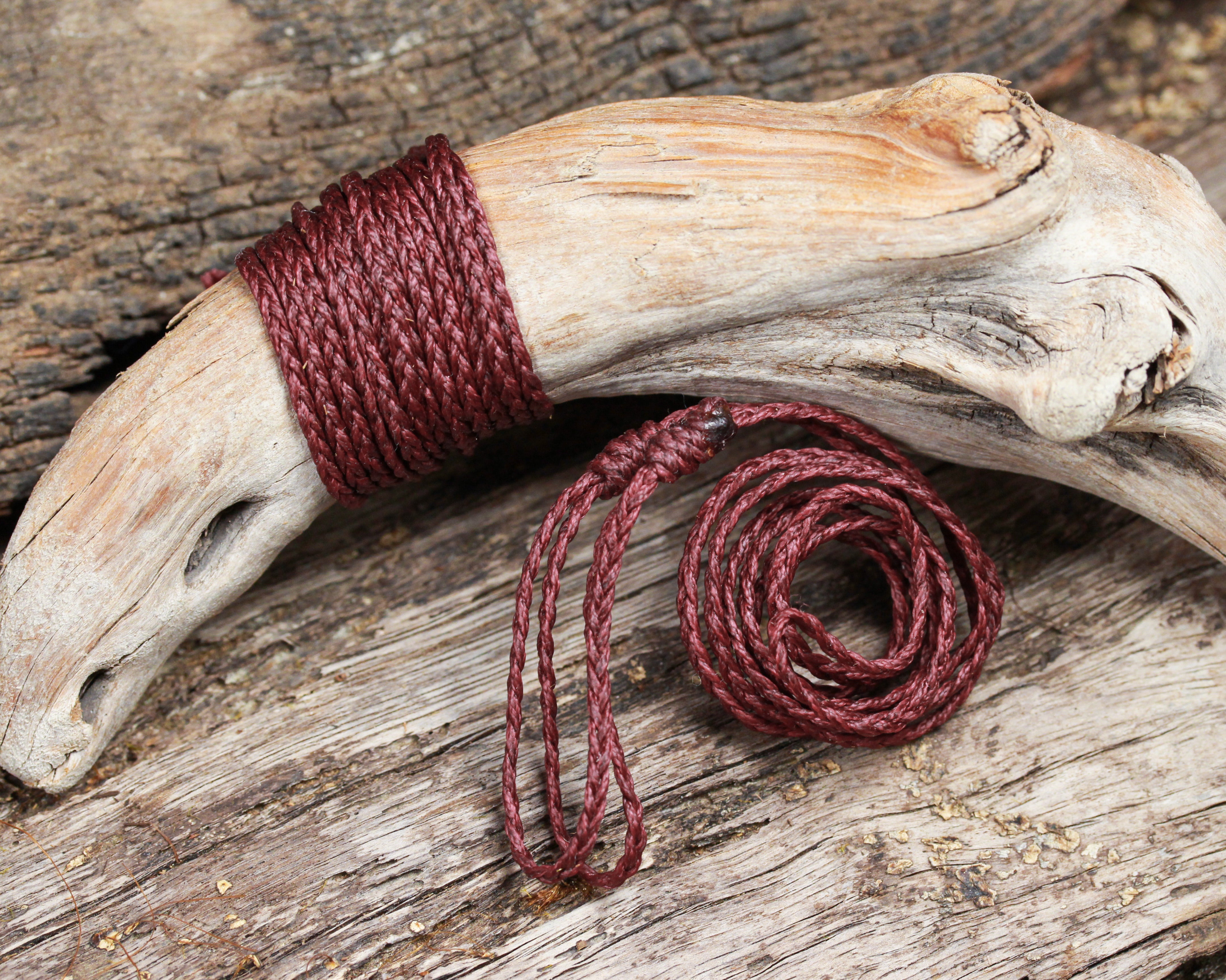 Three Plait Cord - Maroon – Greenstone Shop