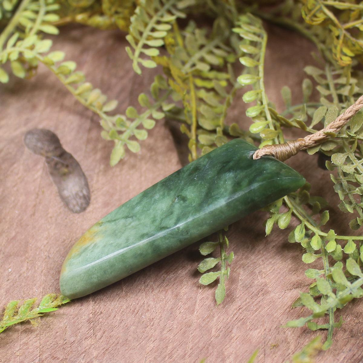 Raukaraka Pounamu Taniwha Tooth pendant