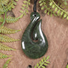 Hei Matau or Fish Hook carved from Hapopo Pounamu - NZ Greenstone