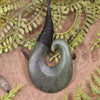 Hei Matau or Fish Hook carved from Hapopo Pounamu - NZ Greenstone