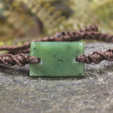 Adjustable cord bracelet with Hapopo Pounamu