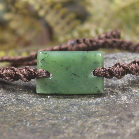 Adjustable cord bracelet with Hapopo Pounamu