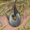 Hei Matau or Fish Hook carved from Hapopo Pounamu - NZ Greenstone