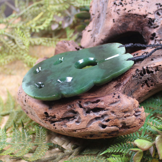 Hei Tiki carved from Rimu Pounamu - NZ Greenstone