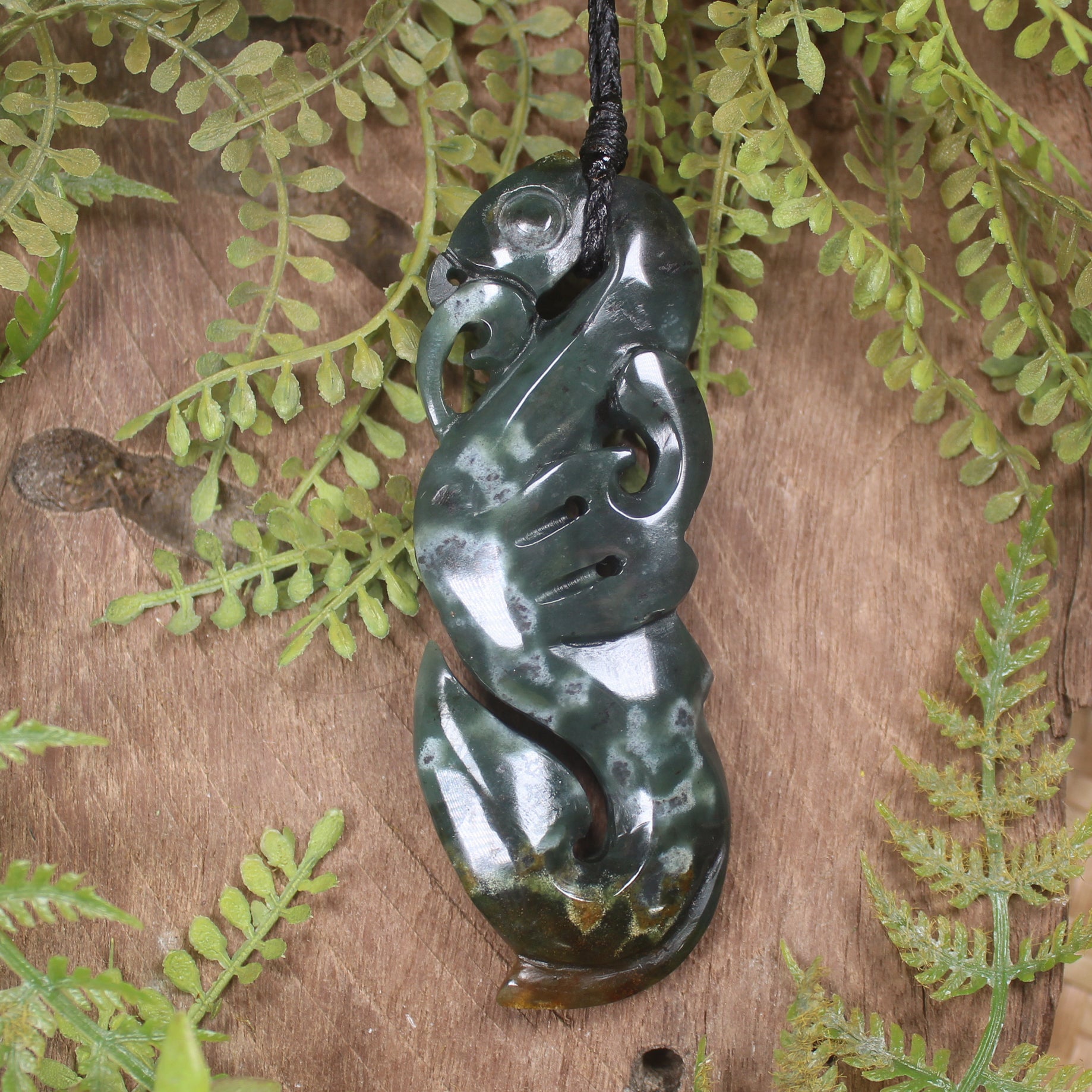 Manaia pendant carved from Rimu Pounamu - NZ Greenstone