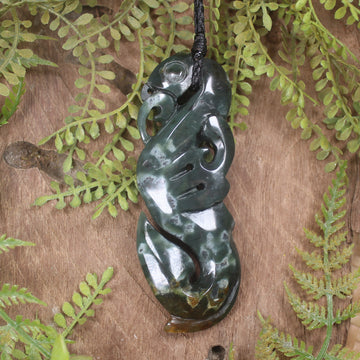 Manaia pendant carved from Rimu Pounamu - NZ Greenstone