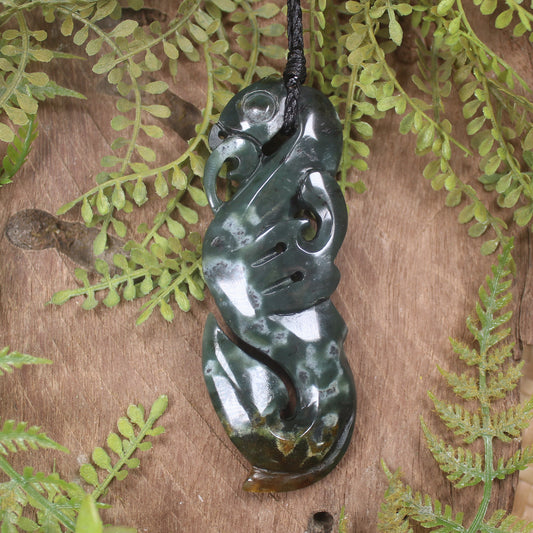 Manaia pendant carved from Rimu Pounamu - NZ Greenstone