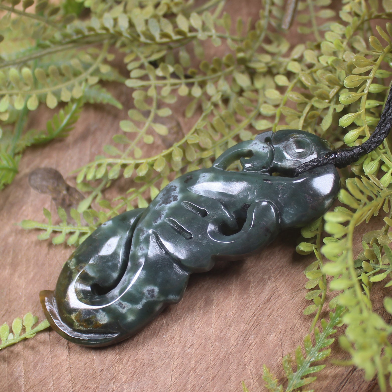 Manaia pendant carved from Rimu Pounamu - NZ Greenstone
