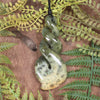 Twist or Pikorua carved from Flower Jade Pounamu - NZ Greenstone