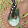 Hei Matau or Fish Hook carved from Rimu Pounamu - NZ Greenstone