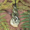 Twist or Pikorua carved from Flower Jade Pounamu - NZ Greenstone