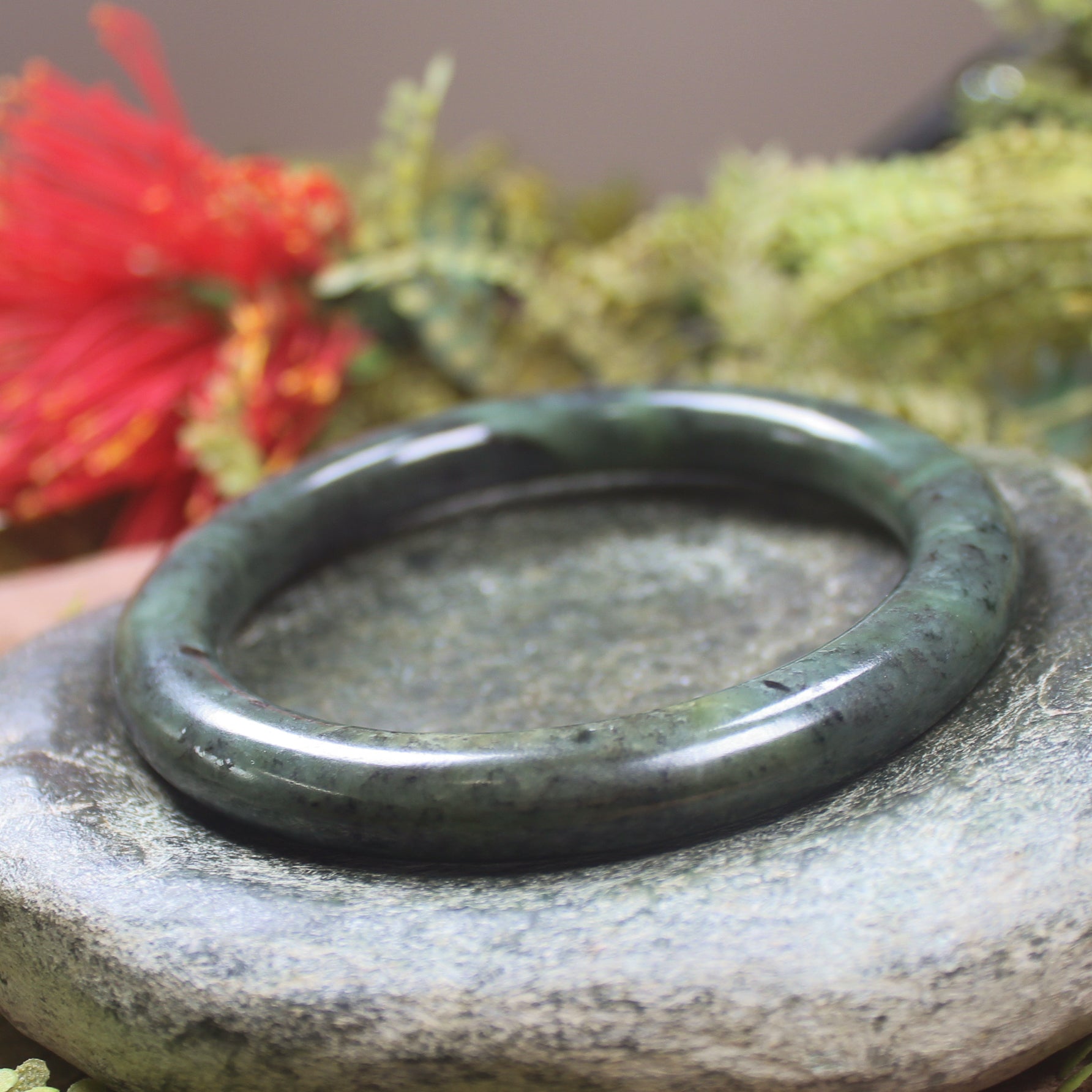 Bangle carved from Rimu Pounamu - NZ Greenstone