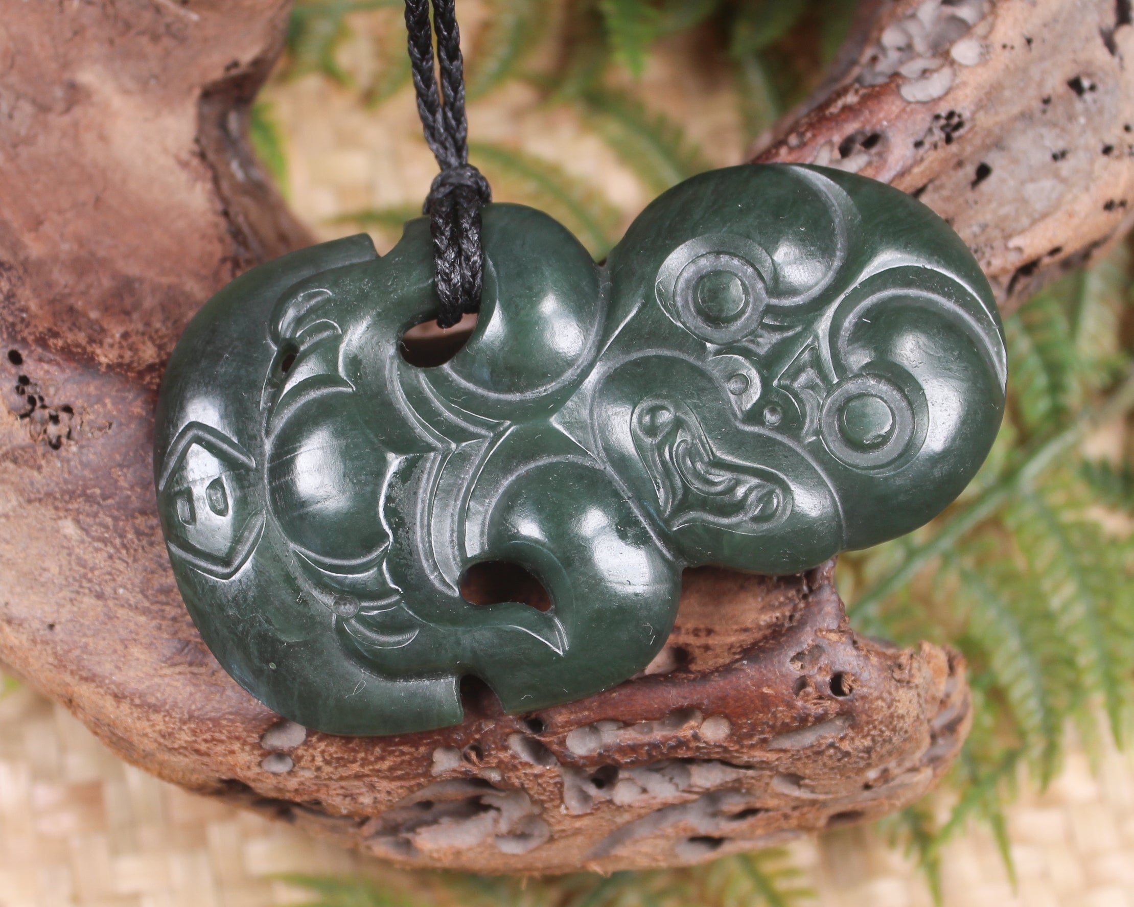 Hei Tiki carved from Kawakawa Pounamu - NZ Greenstone