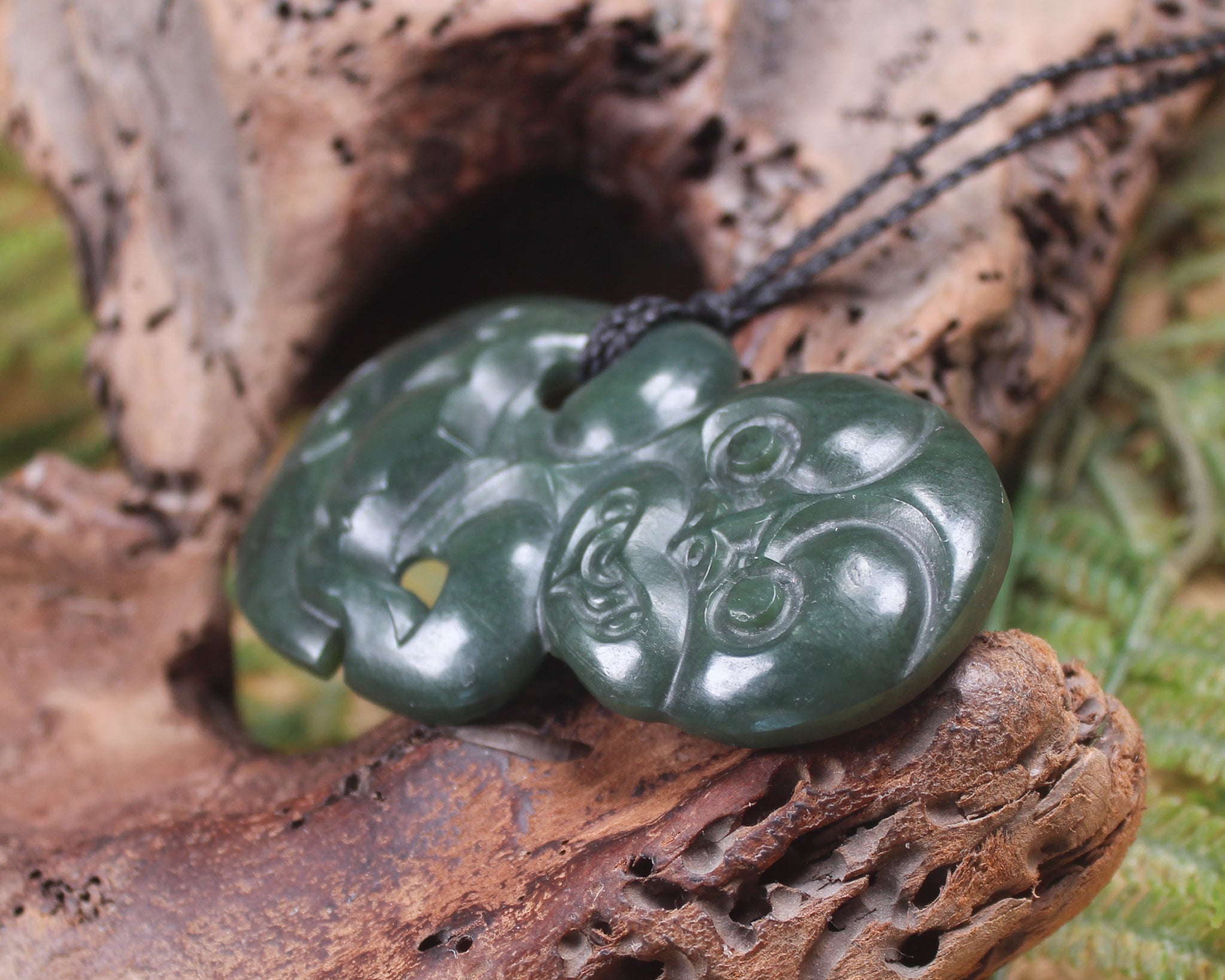 Hei Tiki carved from Kawakawa Pounamu - NZ Greenstone