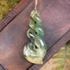 Twist or Pikorua carved from Flower Jade Pounamu - NZ Greenstone