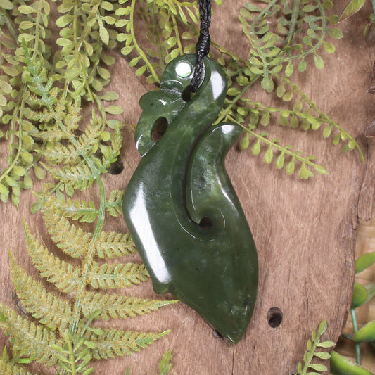 Manaia pendant carved from Rimu Pounamu - NZ Greenstone