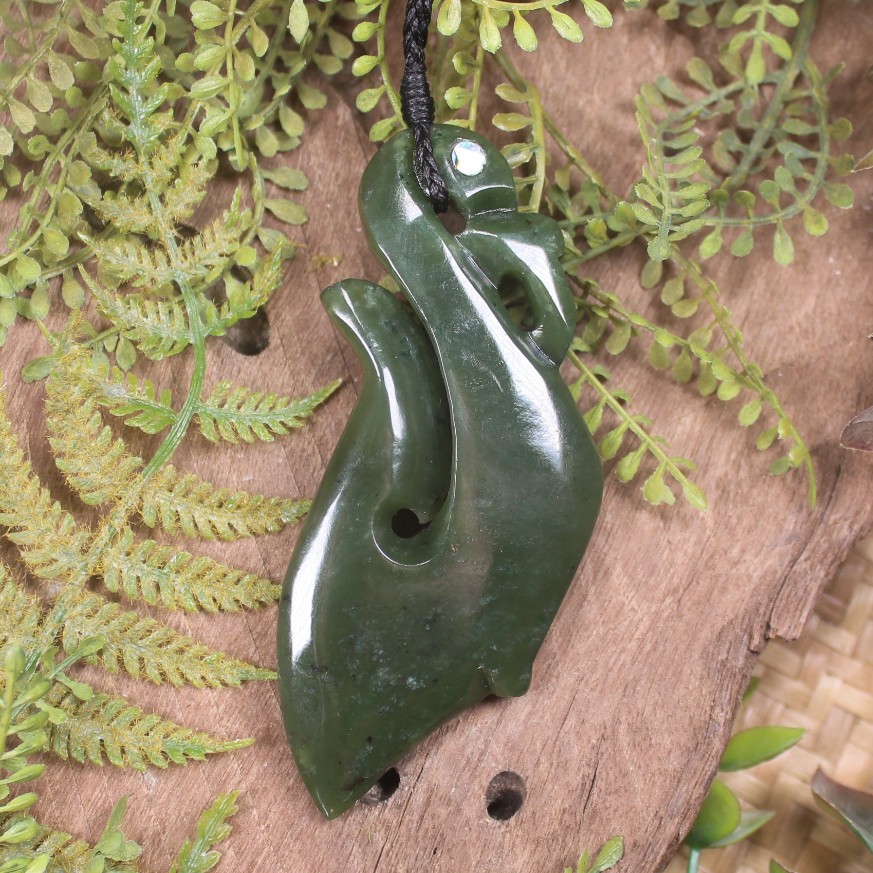 Manaia pendant carved from Rimu Pounamu - NZ Greenstone