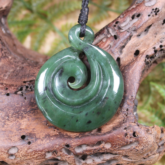 Koru Twist carved from Hapopo Pounamu - NZ Greenstone