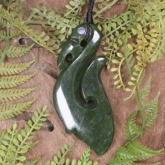 Kawakawa Pounamu Manaia pendant - NZ Greenstone