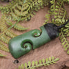 Hapopo Pounamu Toki with Koru - NZ Greenstone