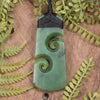 Hapopo Pounamu Toki with Koru - NZ Greenstone