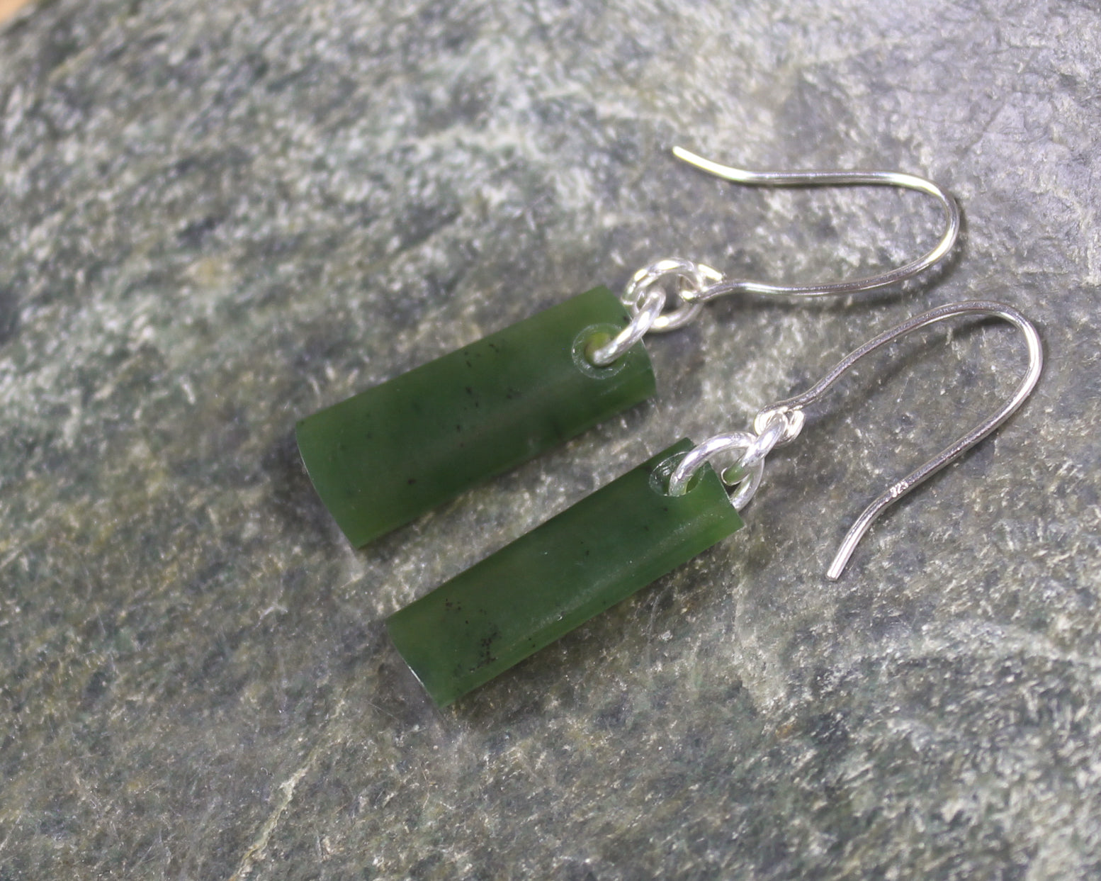 Roimata or Teardrop earrings carved from Rimu Pounamu - NZ Greenstone