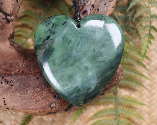 Heart carved from Inanga Pounamu - NZ Greenstone