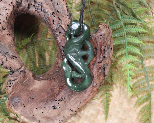 Manaia carved from Kawakawa Pounamu - NZ Greenstone