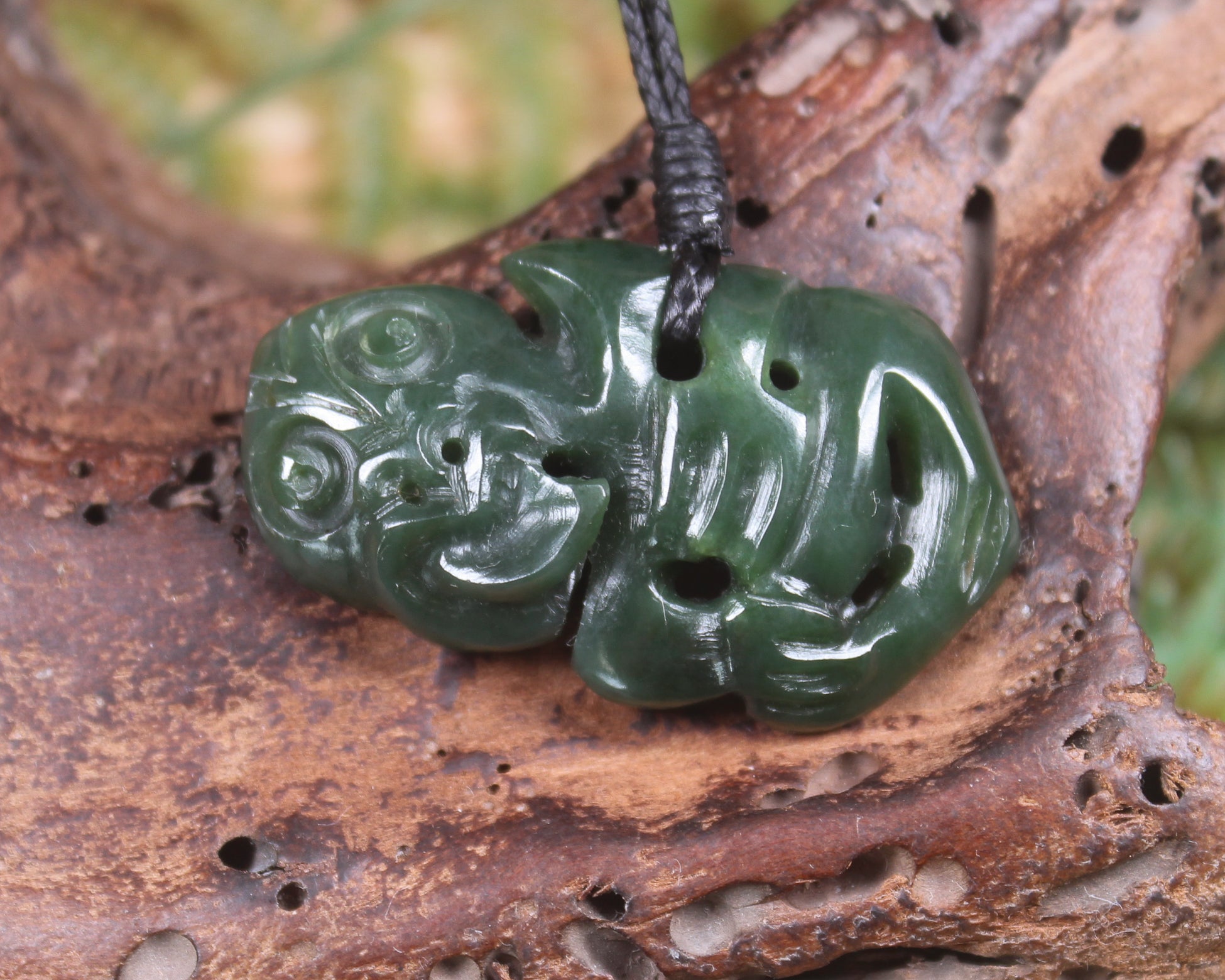 Hei Tiki carved from Kawakawa Pounamu - NZ Greenstone