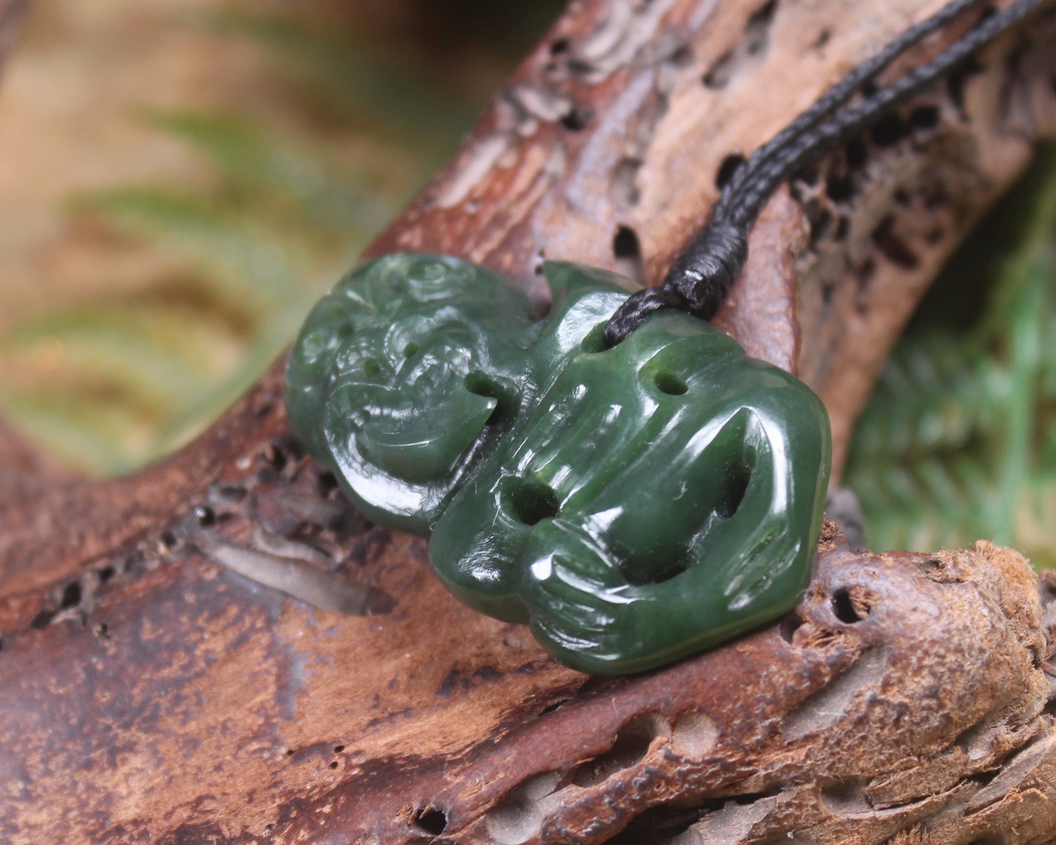 Hei Tiki carved from Kawakawa Pounamu - NZ Greenstone