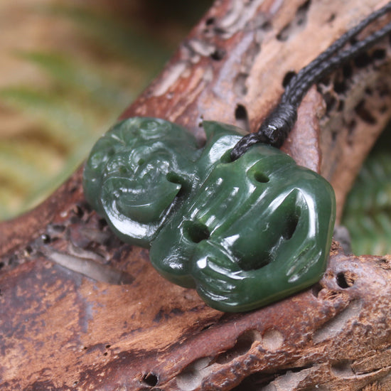 Hei Tiki carved from Kawakawa Pounamu - NZ Greenstone