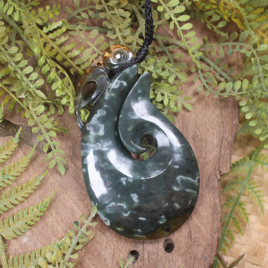Manaia pendant carved from Rimu Pounamu - NZ Greenstone