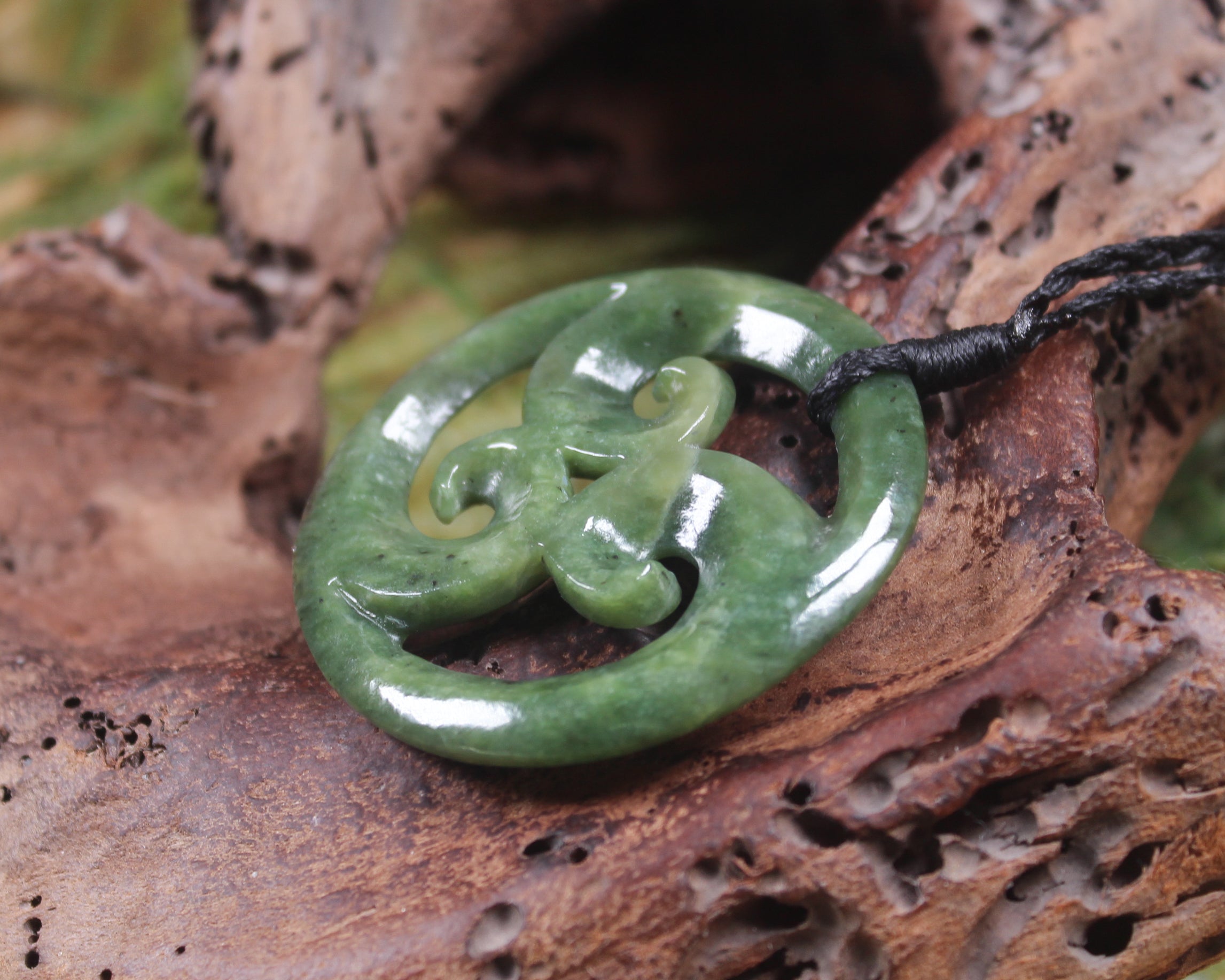 Koru carved from Hapopo Pounamu - NZ Greenstone