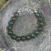 Kawakawa Pounamu Sterling Silver beaded bracelet - NZ Greenstone
