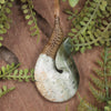 Hei Matau or Fish Hook carved from Hapopo Pounamu - NZ Greenstone