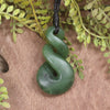 Twist or Pikorua carved from Hapopo Pounamu - NZ Greenstone
