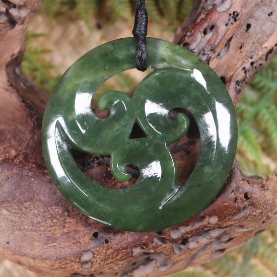 Koru carved from Rimu Pounamu - NZ Greenstone