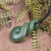 Twist or Pikorua carved from Hapopo Pounamu - NZ Greenstone