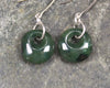Porowhita Earrings carved from Kawakawa Pounamu - NZ Greenstone