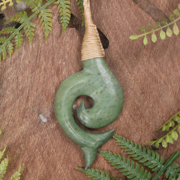 Whale Tail carved from Kawakawa Pounamu - NZ Greenstone