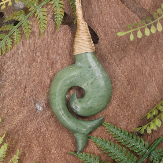 Whale Tail carved from Kawakawa Pounamu - NZ Greenstone