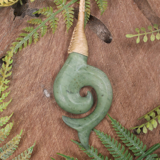 Whale Tail carved from Kawakawa Pounamu - NZ Greenstone