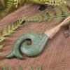 Whale Tail carved from Kawakawa Pounamu - NZ Greenstone