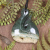 Flower Jade Hei Matau pendant  - NZ Greenstone