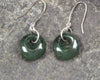 Porowhita Earrings carved from Kawakawa Pounamu - NZ Greenstone