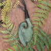 Hei Matau or Fish Hook carved from Kawakawa Pounamu - NZ Greenstone