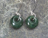 Porowhita Earrings carved from Kawakawa Pounamu - NZ Greenstone