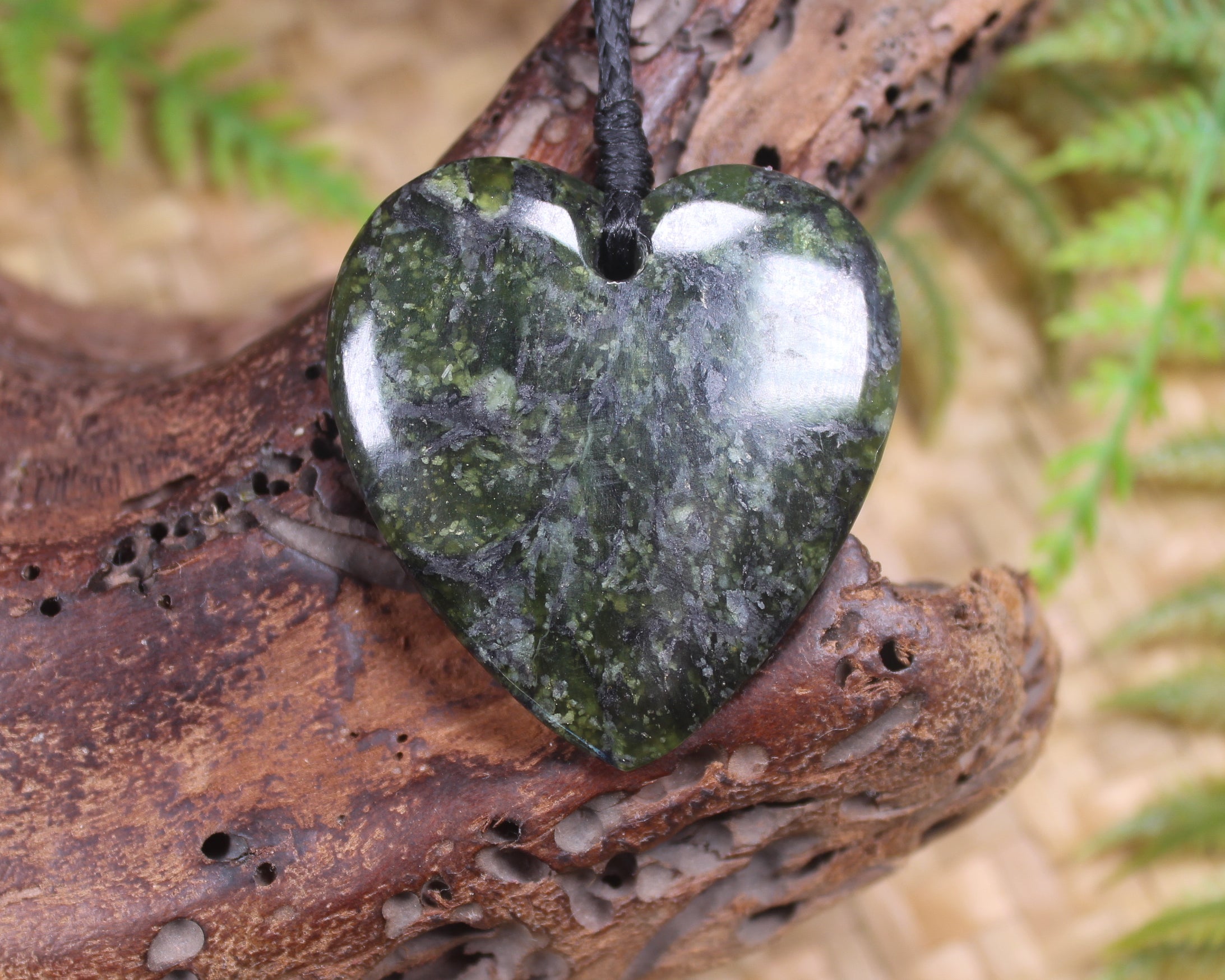 Heart carved from Douglas Creek Pounamu - NZ Greenstone