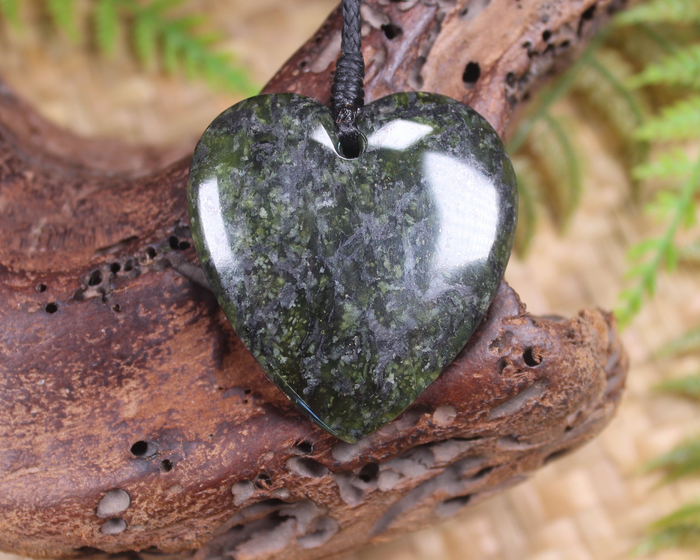 Heart carved from Douglas Creek Pounamu - NZ Greenstone