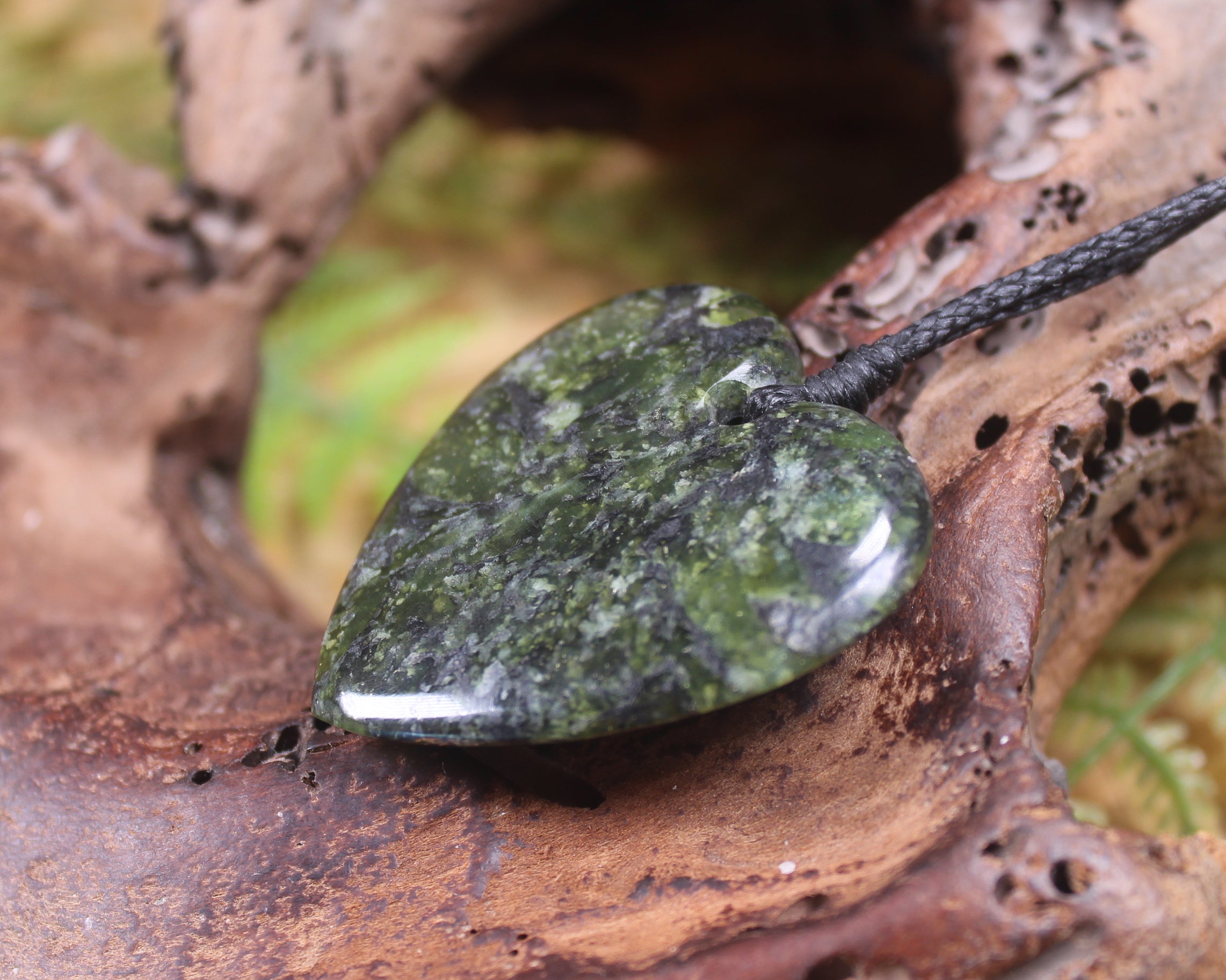 Heart carved from Douglas Creek Pounamu - NZ Greenstone